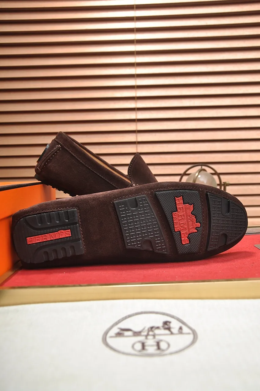 Men's shoes 💰420💶 Product trademark: Hermès "Hermès" beanie shoes. Regular size: 38-45 (45 customized, non-returnable). Product material: Selected first-layer calfskin upper + cowhide lining. Strong three-dimensional visual effect, original rubber outsole Color: 3⃣️colors available